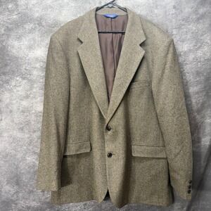 Pendleton Herringbone Sport Coat Blazer Mens 48L Wool Brown Old Money Academia